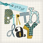 label happy letters birthay